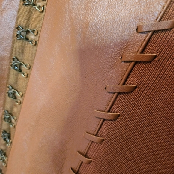 Nygard *Rare* Yellowstone Style Leather & Knit Sweater/Jacket - Picture 5 of 9